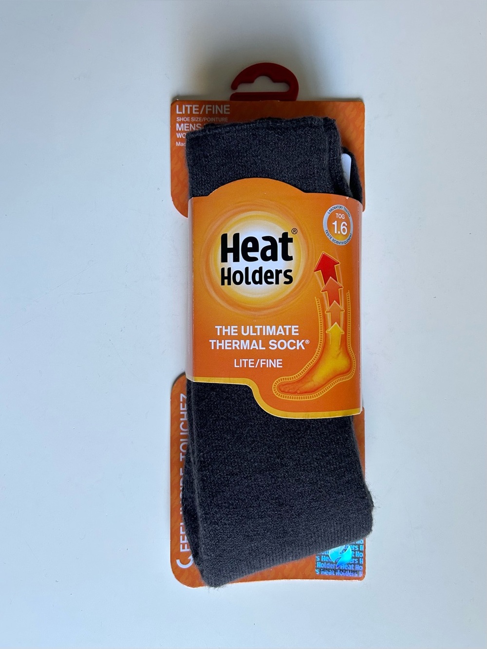 NWT HEAT HOLDERS Unisex Lite/Fine Thermal Socks, Charcoal Gray